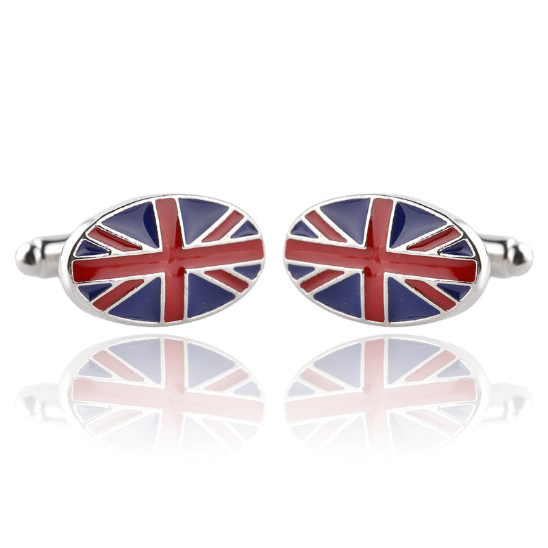 British Flag Geometric Fashion Men's French Shirt Cufflinks