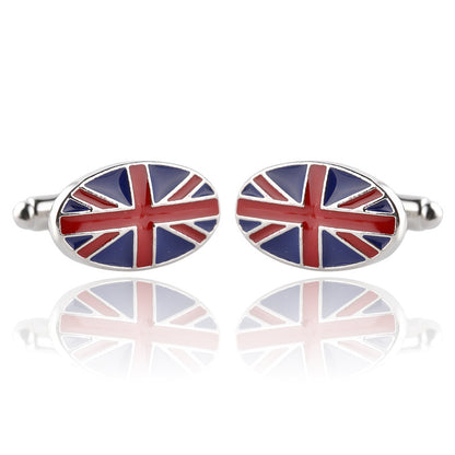 British Flag Geometric Fashion Men's French Shirt Cufflinks