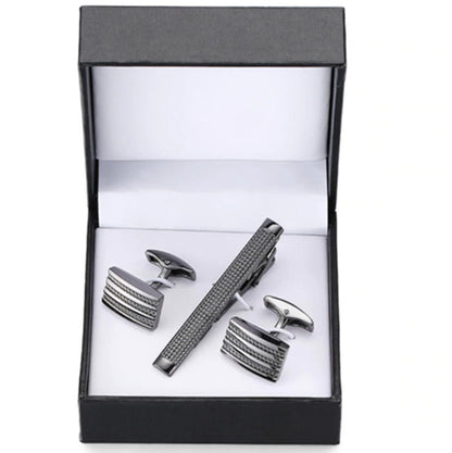 Black Square Cufflink Box Tie Clip Box