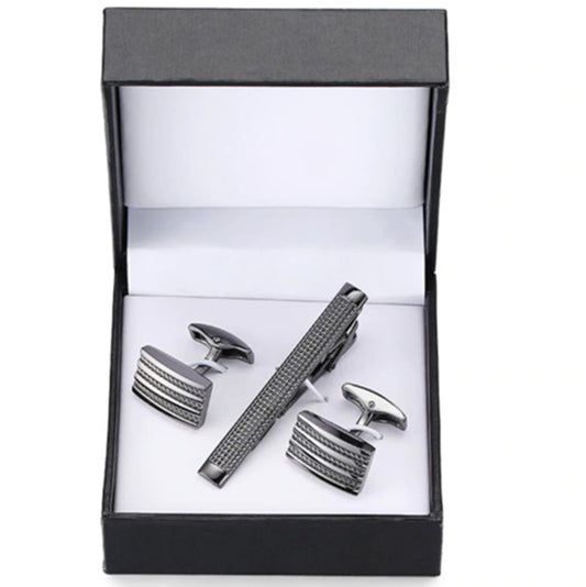 Black Square Cufflink Box Tie Clip Box