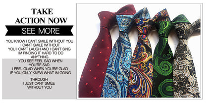 Men's White Floral Suit Tie Accessories