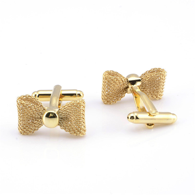 Bow Tie Flower Bow Tie Shape French Tie Clip Cufflinks Set