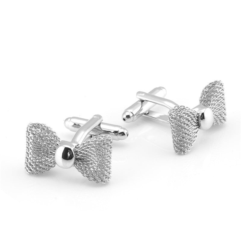 Bow Tie Flower Bow Tie Shape French Tie Clip Cufflinks Set