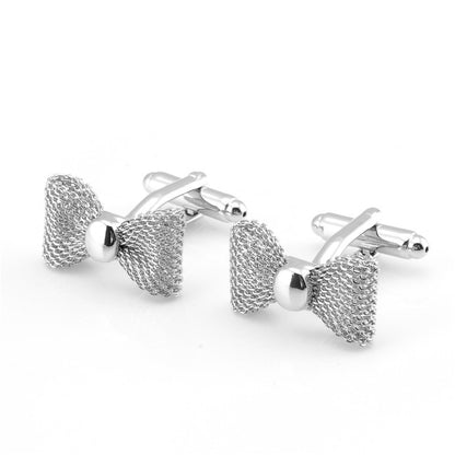 Bow Tie Flower Bow Tie Shape French Tie Clip Cufflinks Set