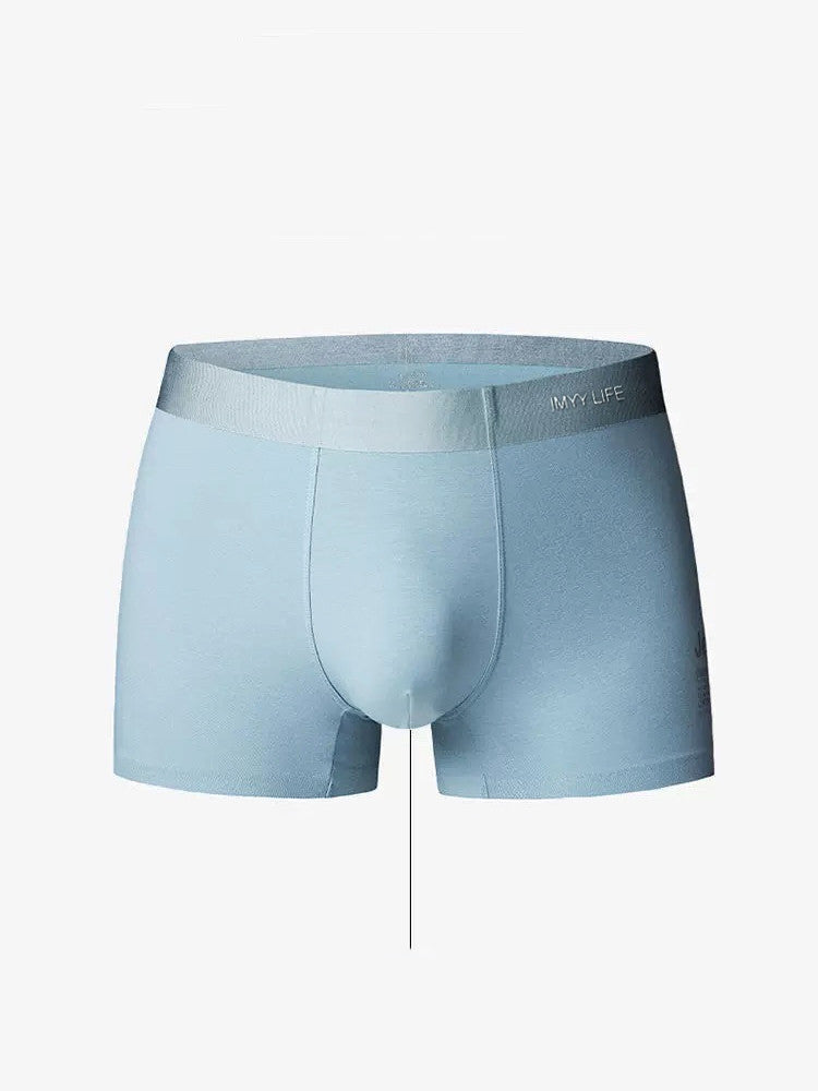Seamless Cotton Breathable Antibacterial Youth Business Solid Color Boxer Briefs
