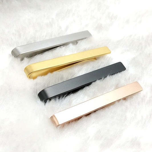 Men's Simplicity Titanium Steel Tie Pin Frosted Neckline Clip